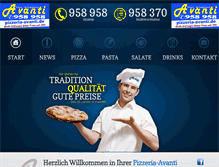 Tablet Screenshot of pizzeria-avanti.de